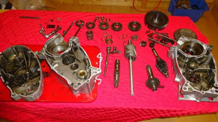 Motor und Getriebe zerlegt